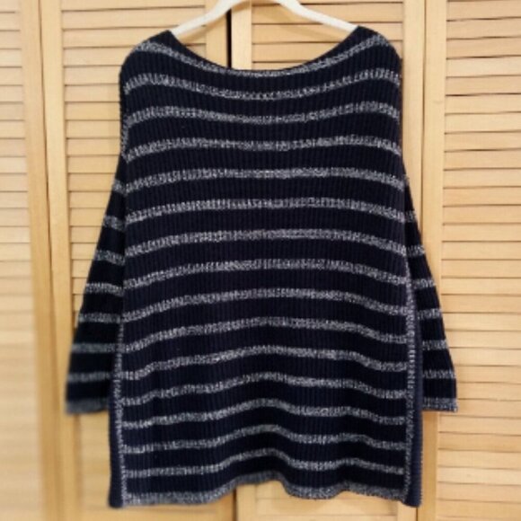 Coldwater Creek Navy & White Striped Boatneck Sweater L - Picture 5 of 7